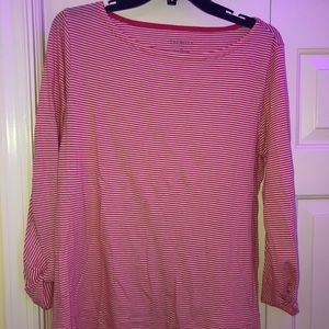 TALBOTS red striped long sleeve top